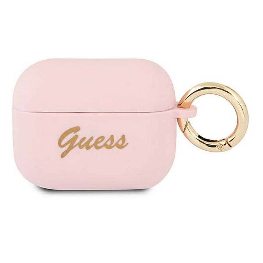 AirPods Pro Guess Silicone Vintage Script tok (Rózsaszín) - GUAPSSSI