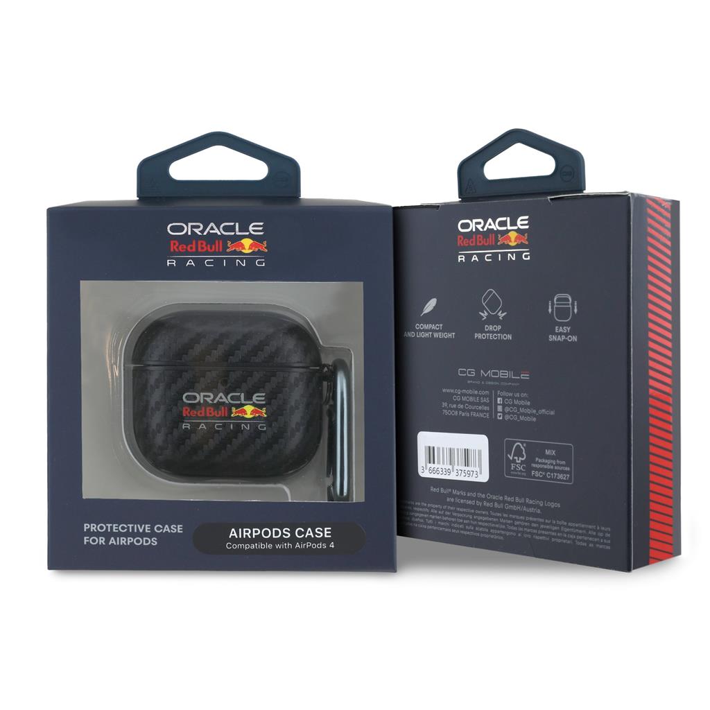 Apple AirPods 4 Red Bull PU Carbon tok AirPods 4 (Fekete) - RBA4PUCAILK