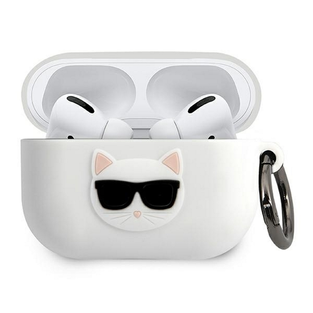 Apple AirPods Pro Karl Lagerfeld szilikontok Choupette (Fehér) – KLACAPSILCHWH