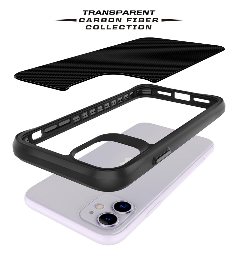 Apple iPhone 11 TOKO Carbon fiber hátlap tok (Fekete)