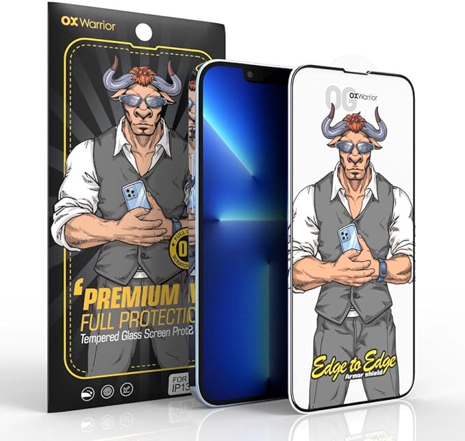 Apple iPhone 13 Pro Max / iPhone 14 Plus OX Warrior Mr. Boxer flexibilis anti statikus strapabíró üvegfólia átlátszó (fekete ker