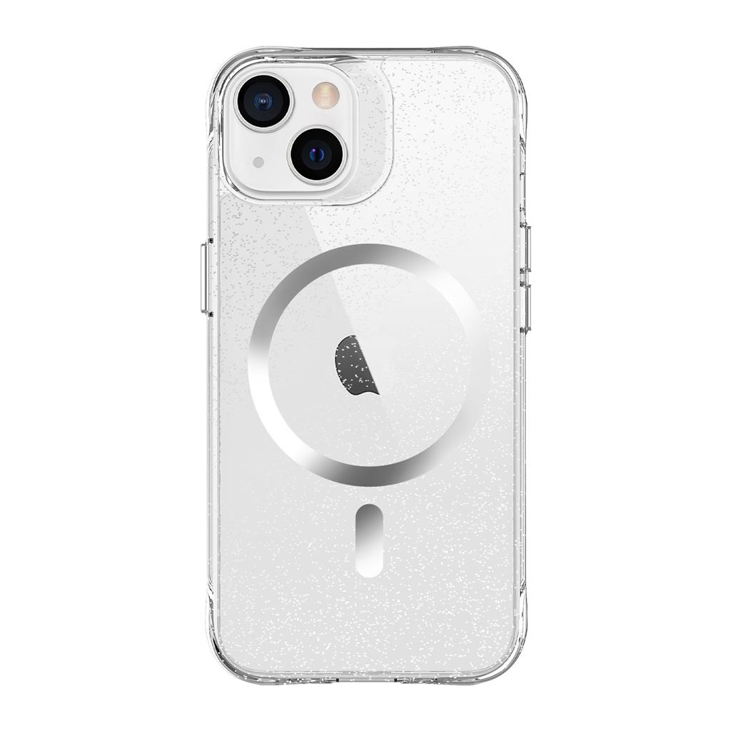 Apple iPhone 14 / iPhone 13 TOKO Pure Glitter MagSafe hátlap tok (Ezüst)