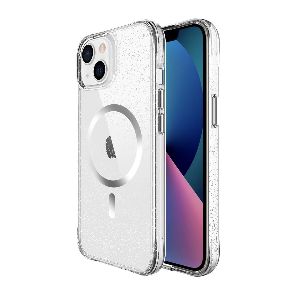 Apple iPhone 14 / iPhone 13 TOKO Pure Glitter MagSafe hátlap tok (Ezüst)