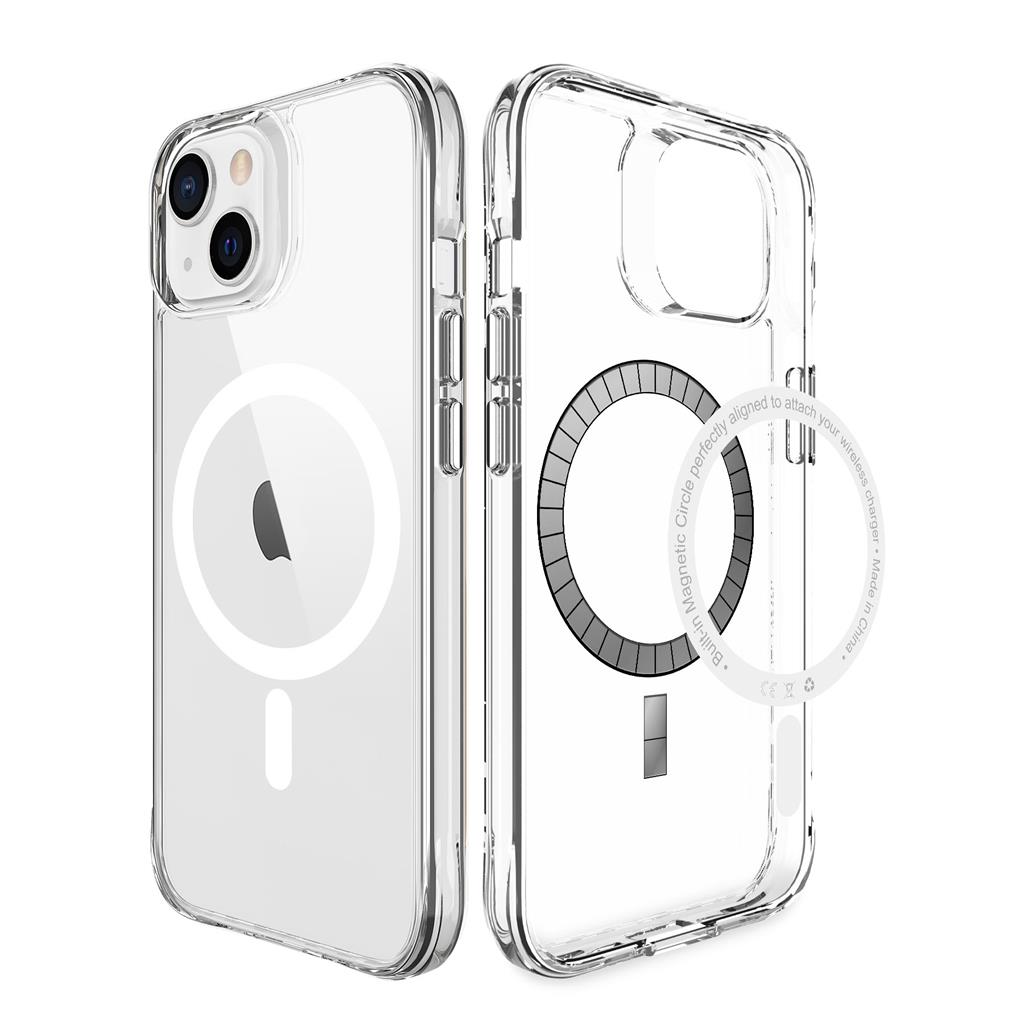 Apple iPhone 14 / iPhone 13 TOKO Pure MagSafe hátlap tok (Átlátszó)
