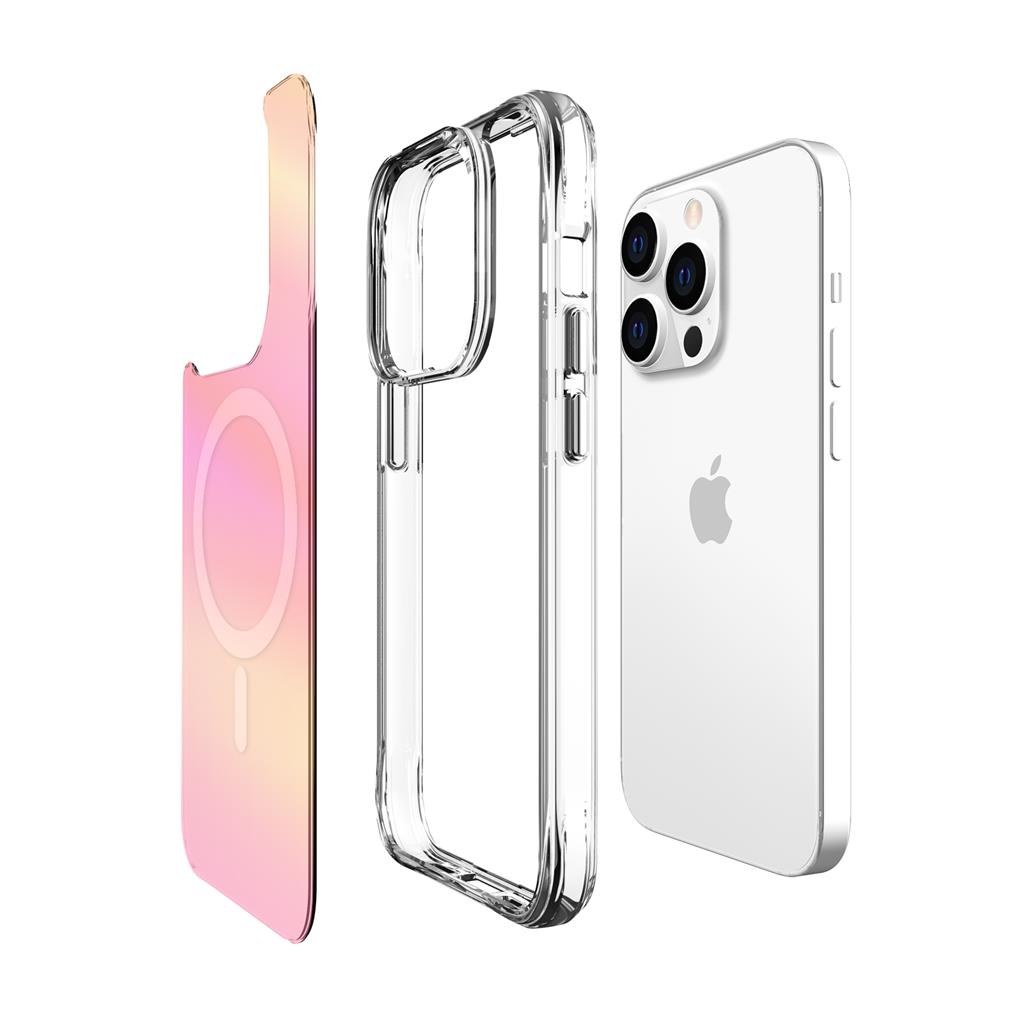 Apple iPhone 14 Pro Max TOKO Pure rainbow magsafe hátlap tok (Rózsaszín)