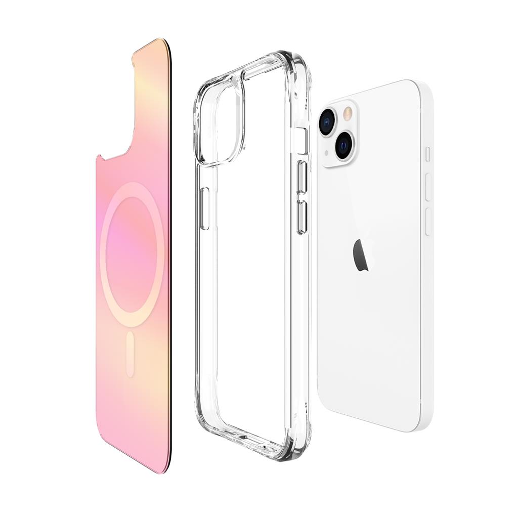 Apple iPhone 14 TOKO Pure rainbow magsafe hátlap tok (Rózsaszín)