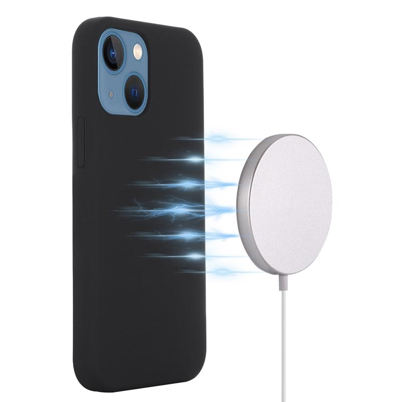 Apple iPhone 15 Pro Max liquid silicone MagSafe hátlap tok (Fekete)