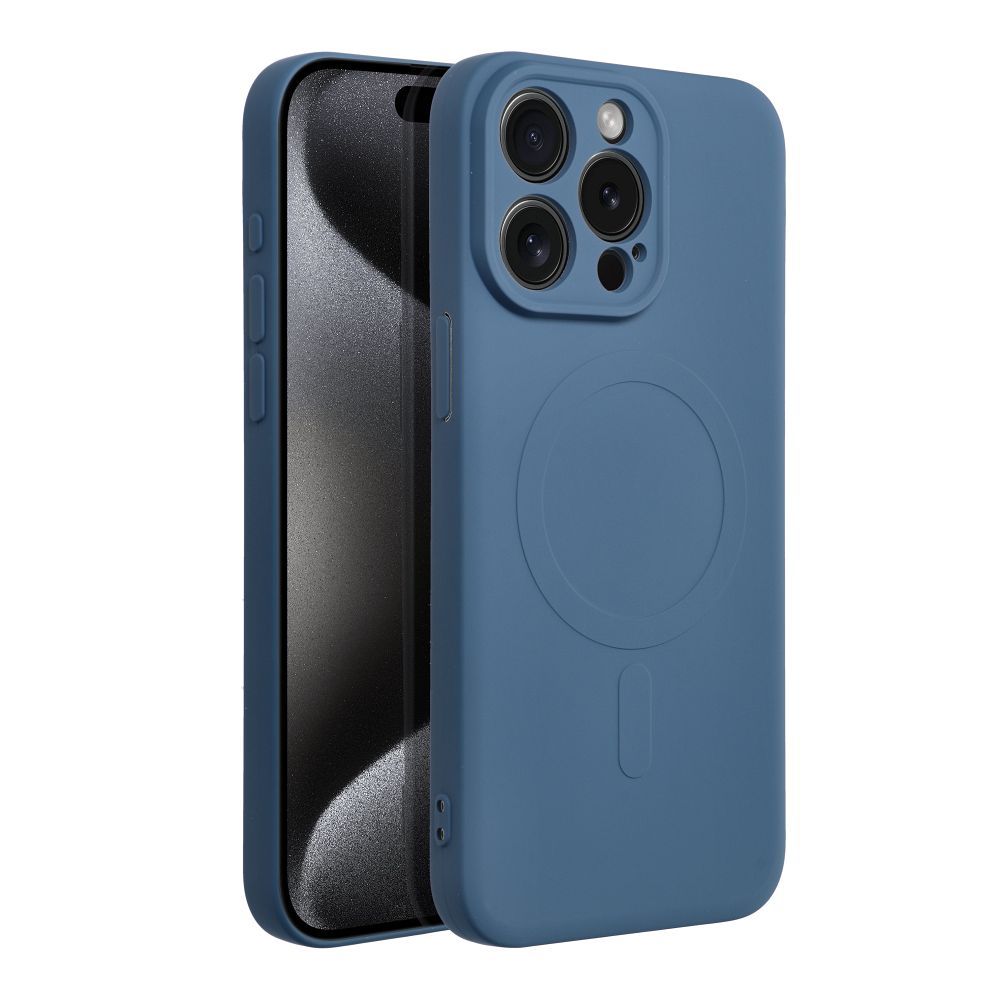Apple iPhone 15 Pro Max Silicone mag cover magsafe hátlap tok (Kék)