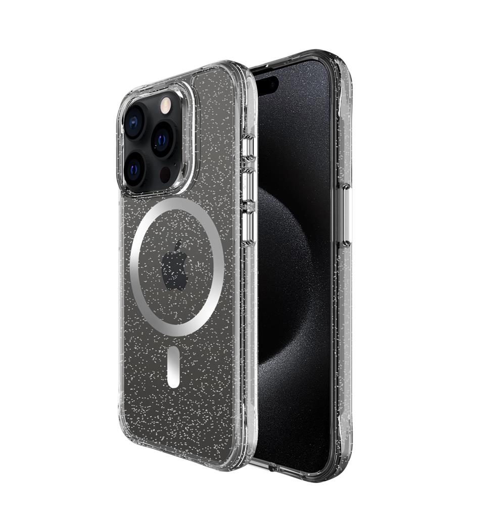 Apple iPhone 15 Pro Max TOKO Pure Glitter MagSafe hátlap tok (Ezüst)