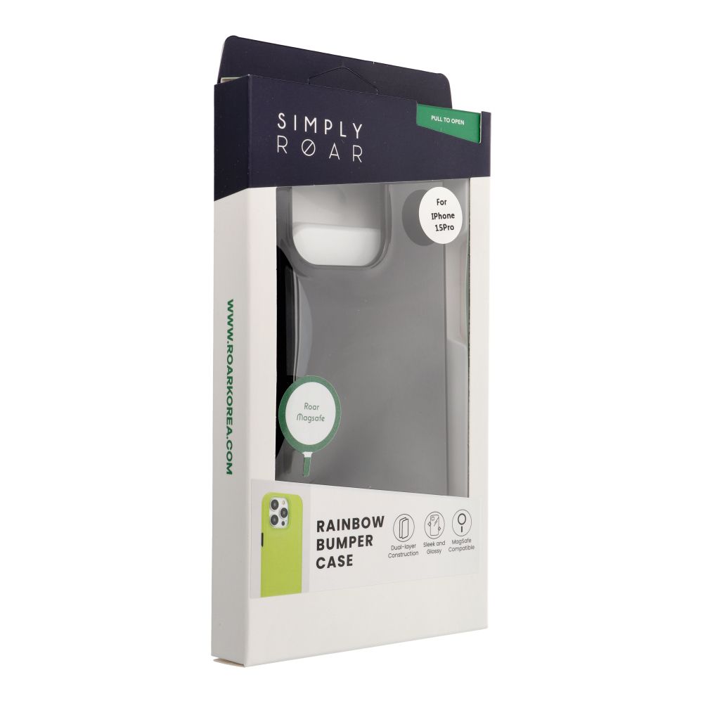 Apple iPhone 15 Pro Roar Rainbow bumper hátlap tok (Fekete)