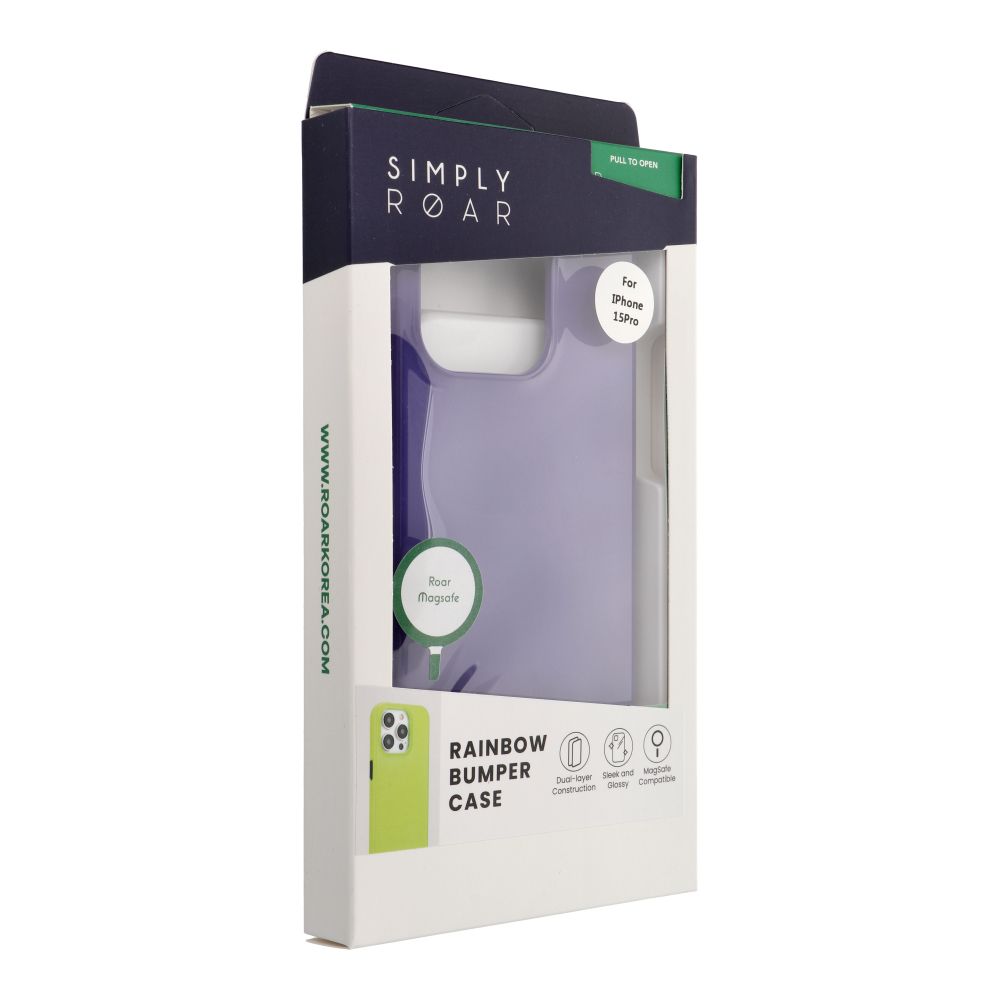 Apple iPhone 15 Pro Roar Rainbow bumper hátlap tok (Lila)