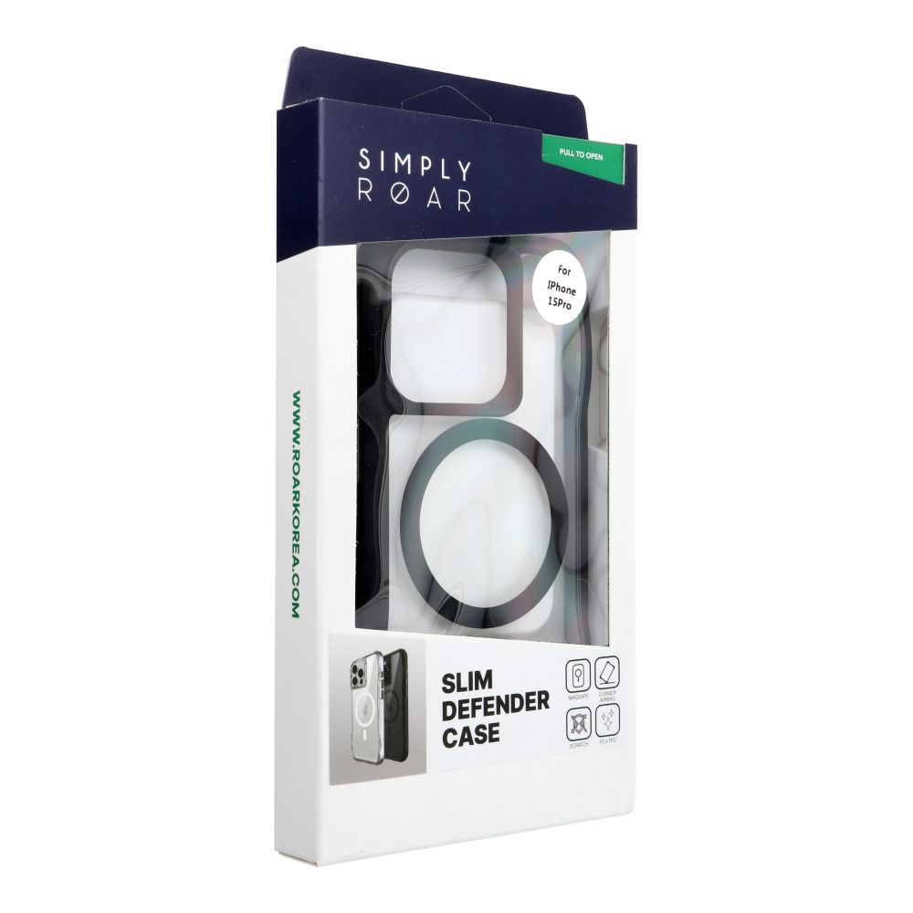 Apple iPhone 15 Pro ROAR Slim Defender hátlap tok (Fekete)