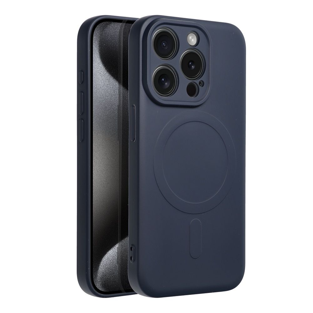 Apple iPhone 15 Pro Silicone mag cover magsafe hátlap tok (Kék titánium)