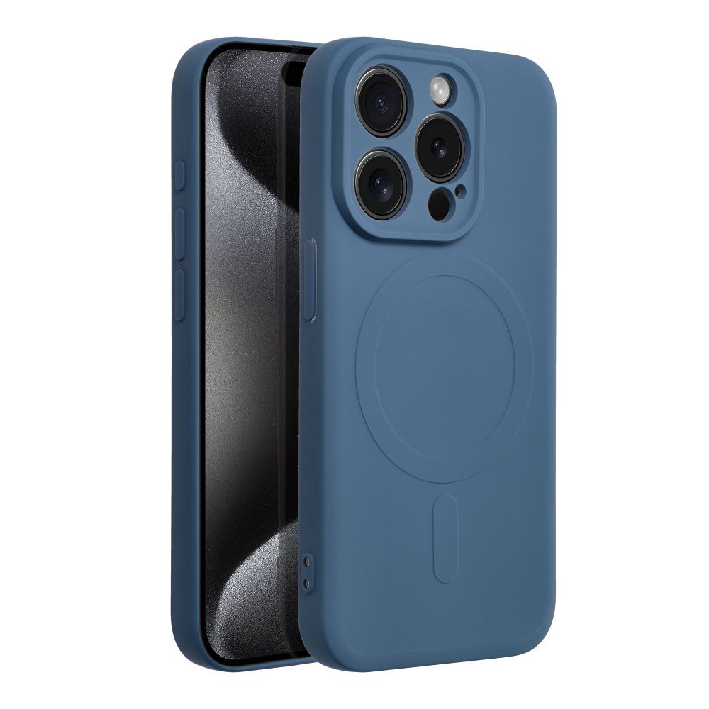Apple iPhone 15 Pro Silicone mag cover magsafe hátlap tok (Kék)
