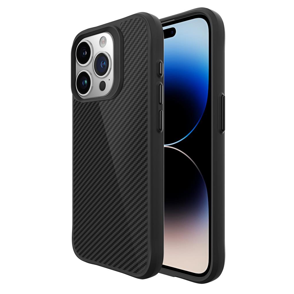 Apple iPhone 15 Pro TOKO Carbon fiber hátlap tok (Fekete)