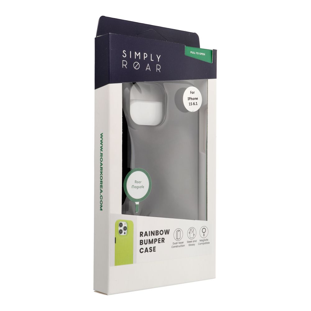 Apple iPhone 15 Roar Rainbow bumper hátlap tok (Fekete)