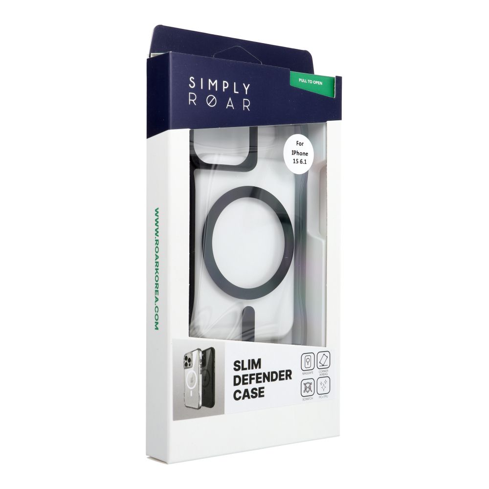 Apple iPhone 15 ROAR Slim Defender hátlap tok (Fekete)