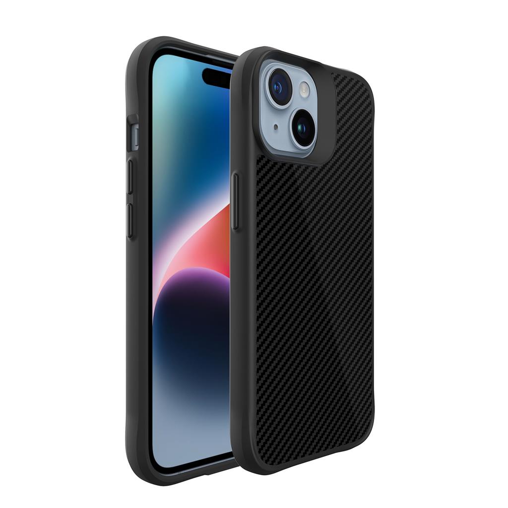 Apple iPhone 15 TOKO Carbon fiber hátlap tok (Fekete)