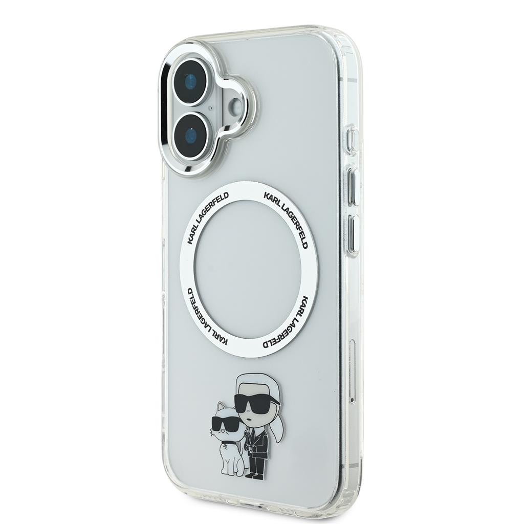 Apple iPhone 16 Karl Lagerfeld IML Karl and Choupette MagSafe tok (Átlátszó) - KLHMP16SHNKCIT
