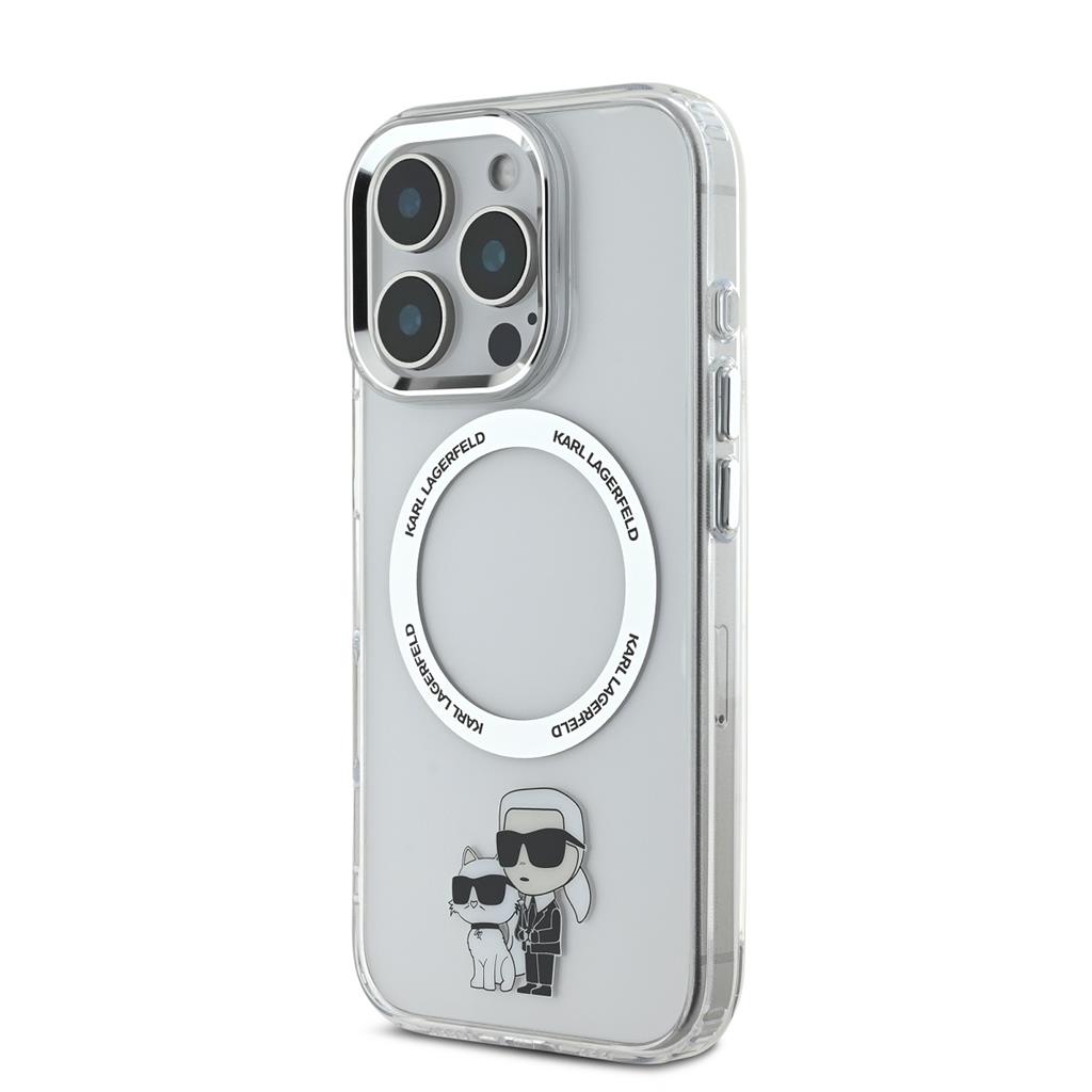 Apple iPhone 16 Pro Max Karl Lagerfeld IML Karl and Choupette MagSafe tok (Átlátszó) - KLHMP16XHNKCIT