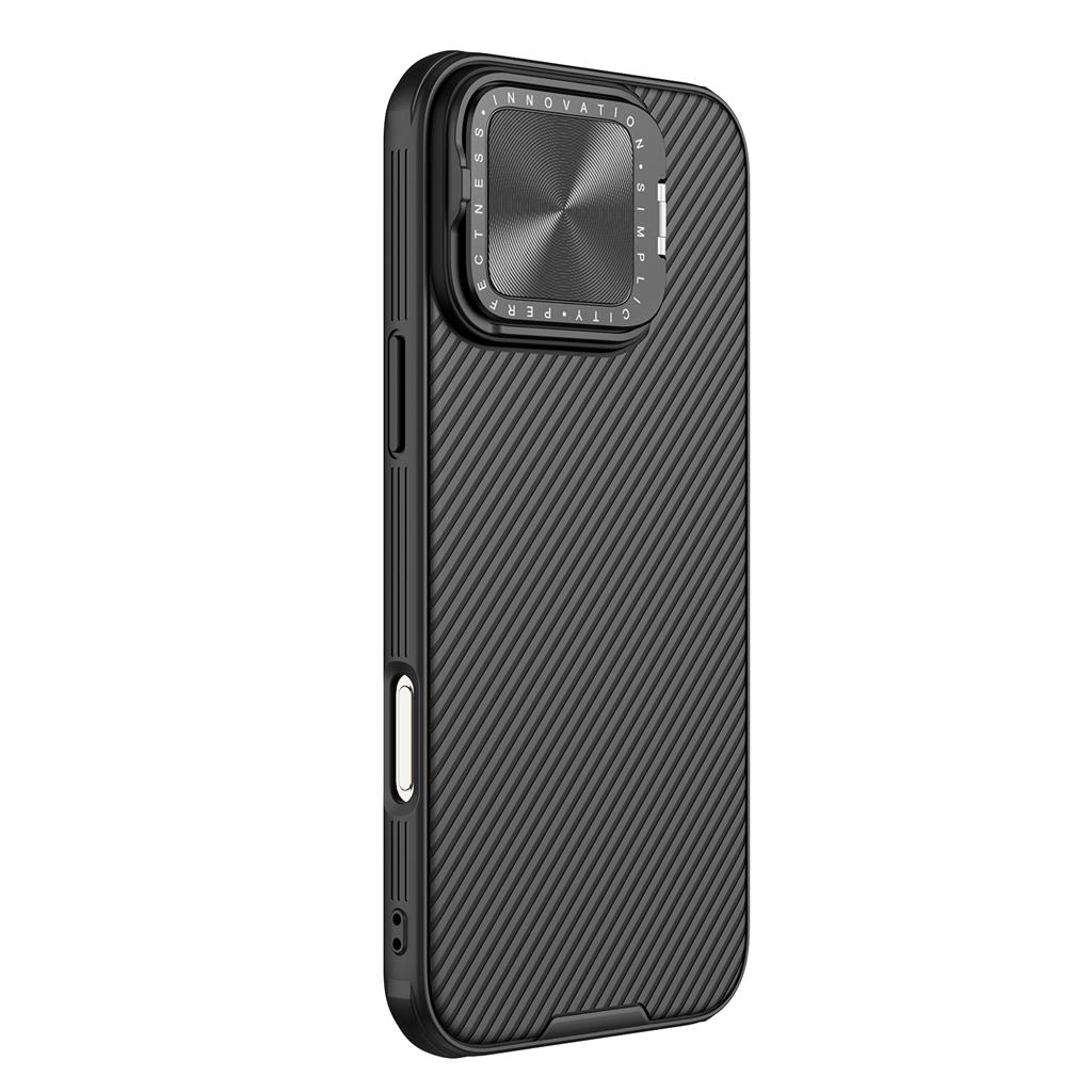 Apple iPhone 16 Pro Max Nillkin Camshield Prop hátlap tok (Fekete)