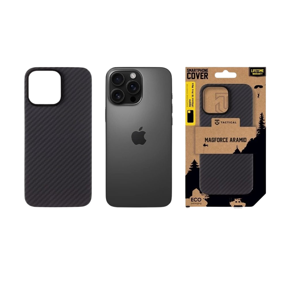 Apple iPhone 16 Pro Max Tactical MagForce Aramid MagSafe hátlap tok (Fekete)