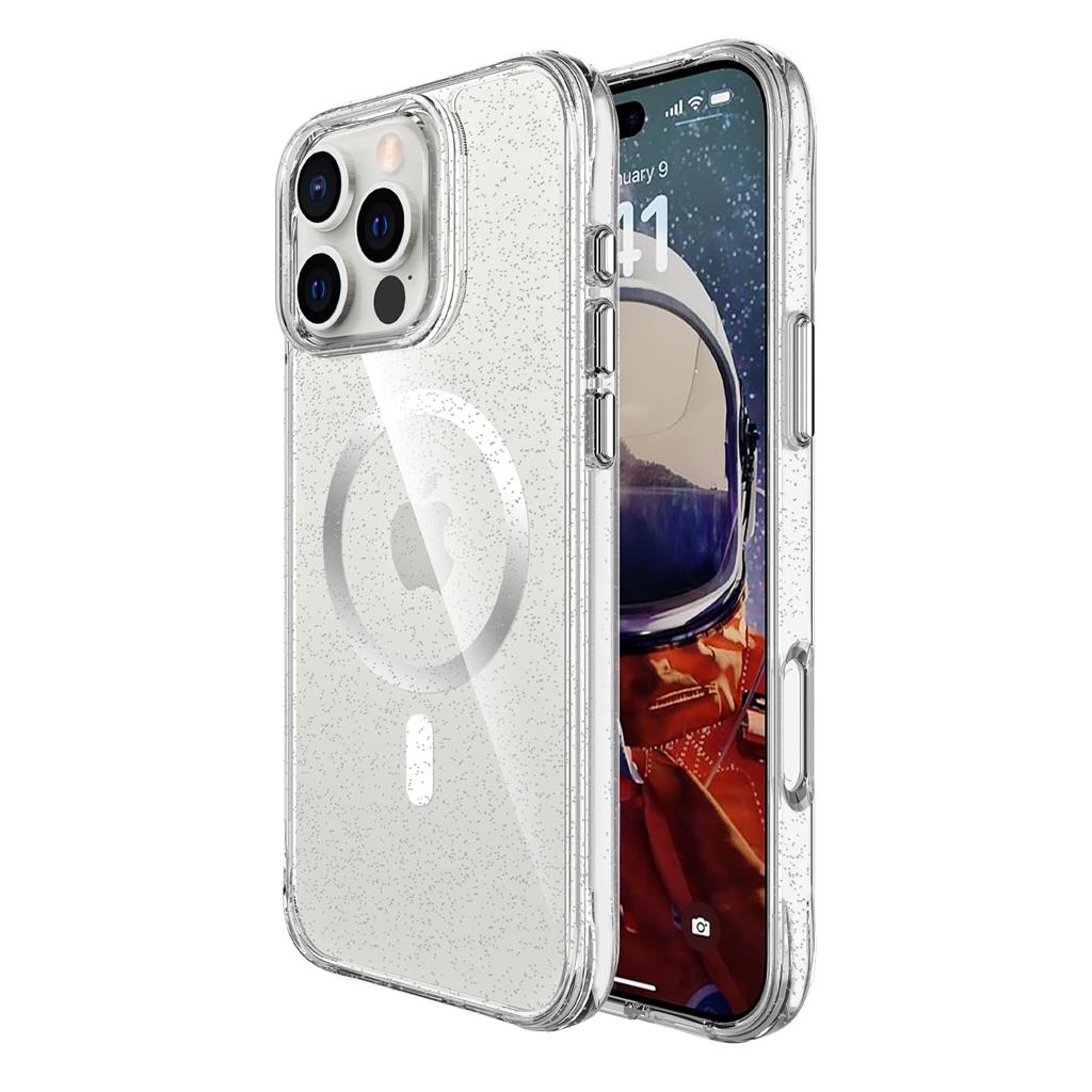 Apple iPhone 16 Pro Max TOKO Pure Glitter MagSafe hátlap tok (Ezüst)