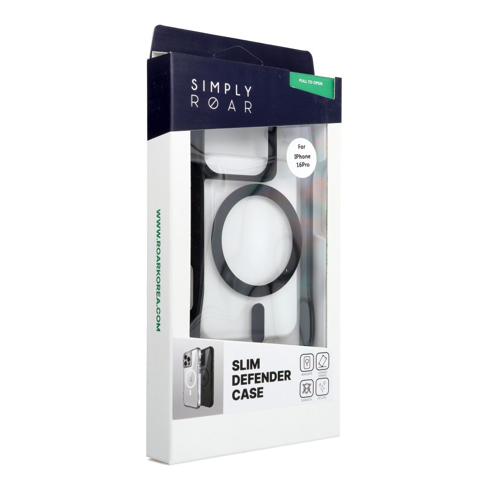 Apple iPhone 16 Pro ROAR Slim Defender hátlap tok (Fekete)