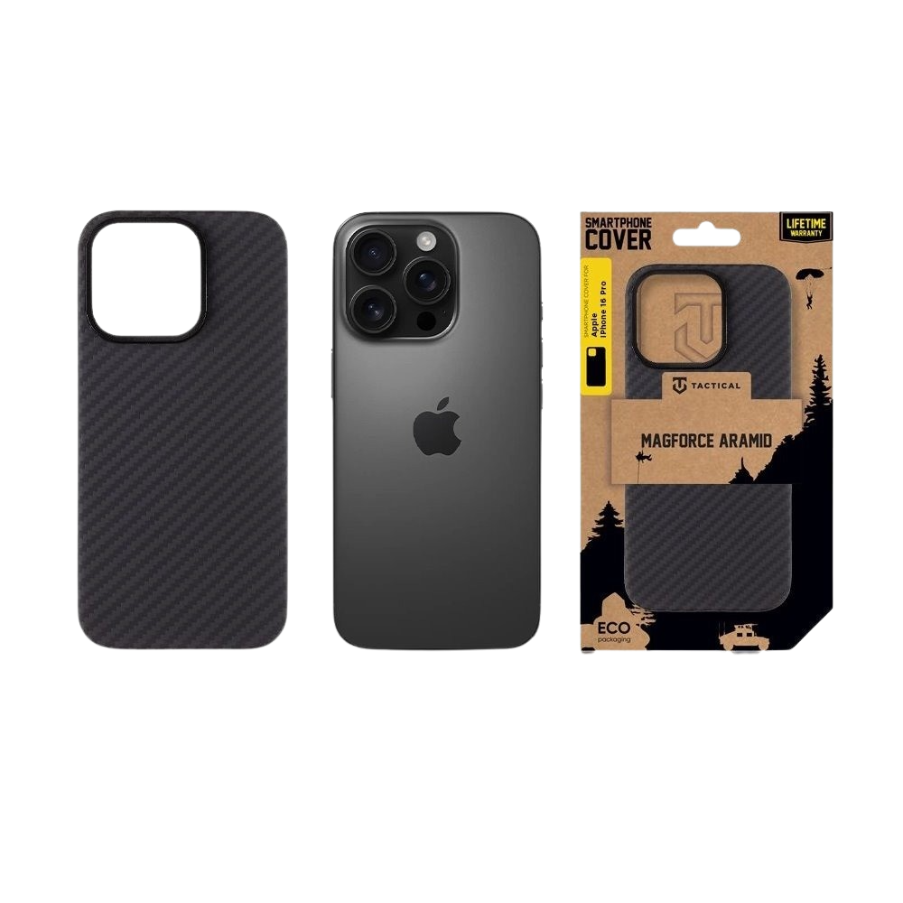 Apple iPhone 16 Pro Tactical MagForce Aramid MagSafe hátlap tok (Fekete)