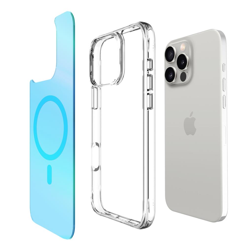Apple iPhone 16 Pro TOKO Pure rainbow magsafe hátlap tok (Kék)