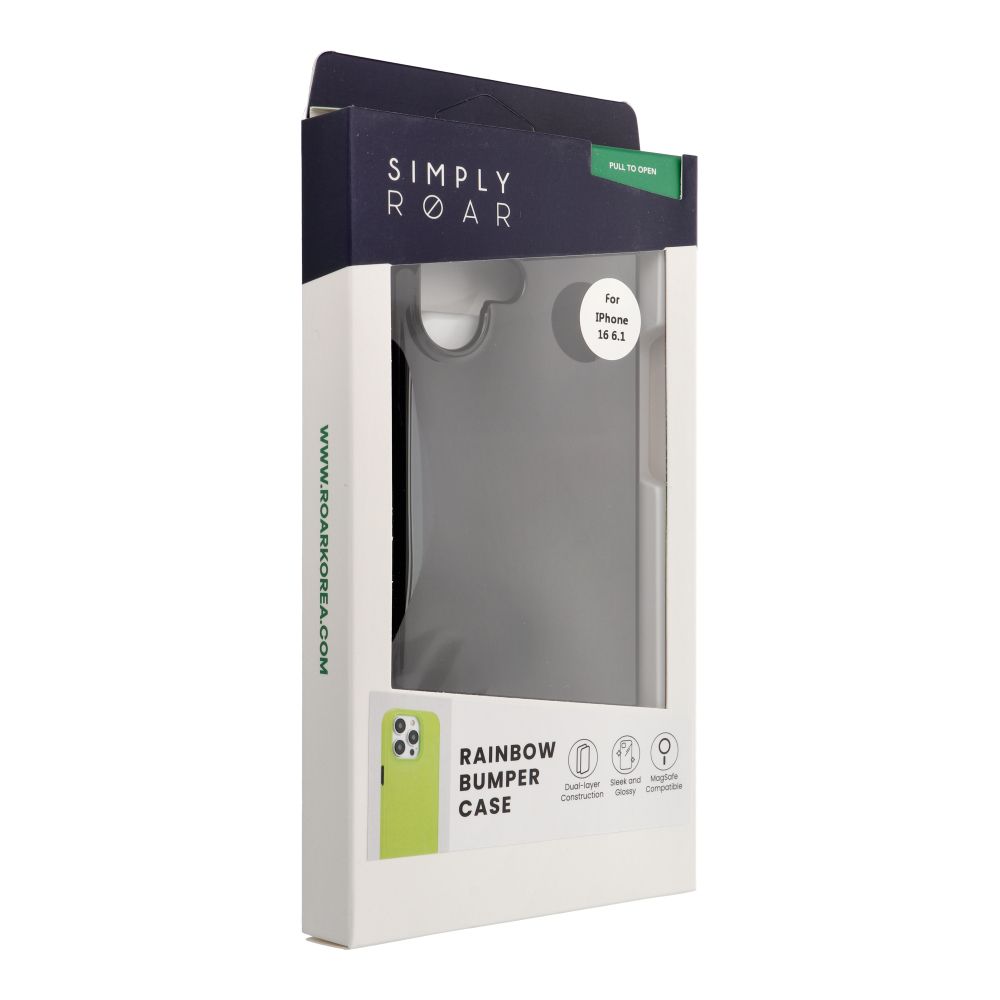 Apple iPhone 16 Roar Rainbow bumper hátlap tok (Fekete)