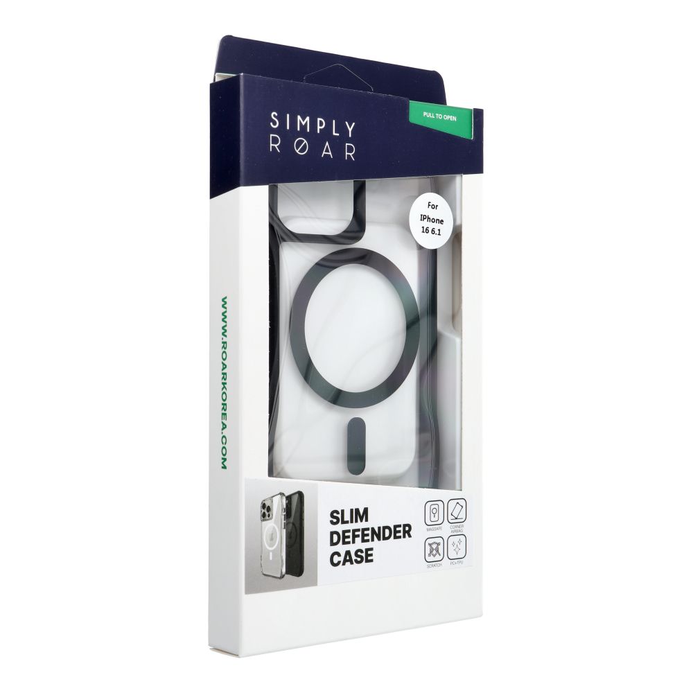 Apple iPhone 16 ROAR Slim Defender hátlap tok (Fekete)