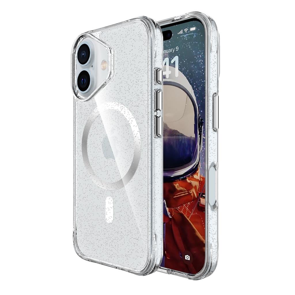 Apple iPhone 16 TOKO Pure Glitter MagSafe hátlap tok (Ezüst)