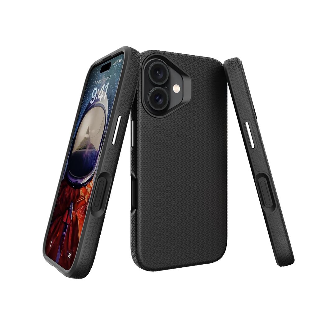 Apple iPhone 16 TOKO Triangle hátlap tok (Fekete)