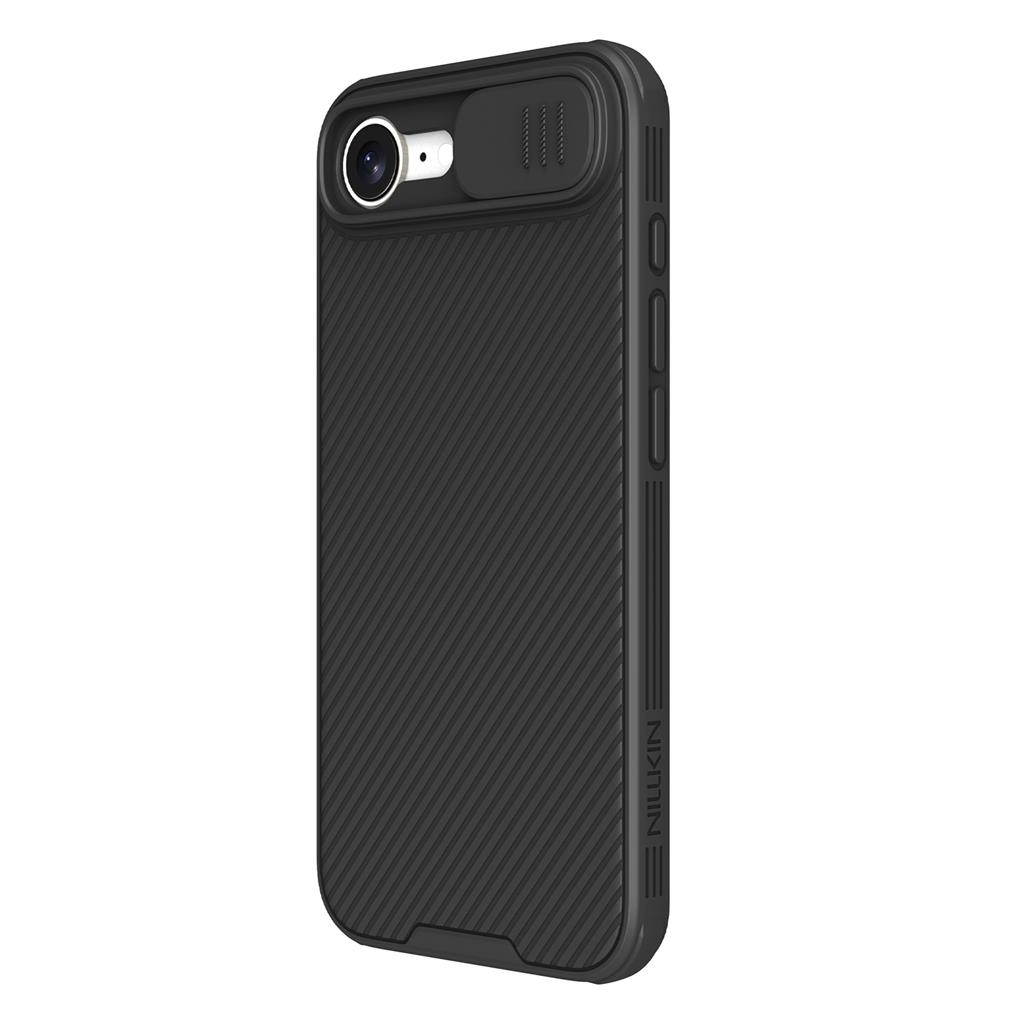 Apple iPhone 16e Nillkin camshield armor hátlap tok (Fekete)