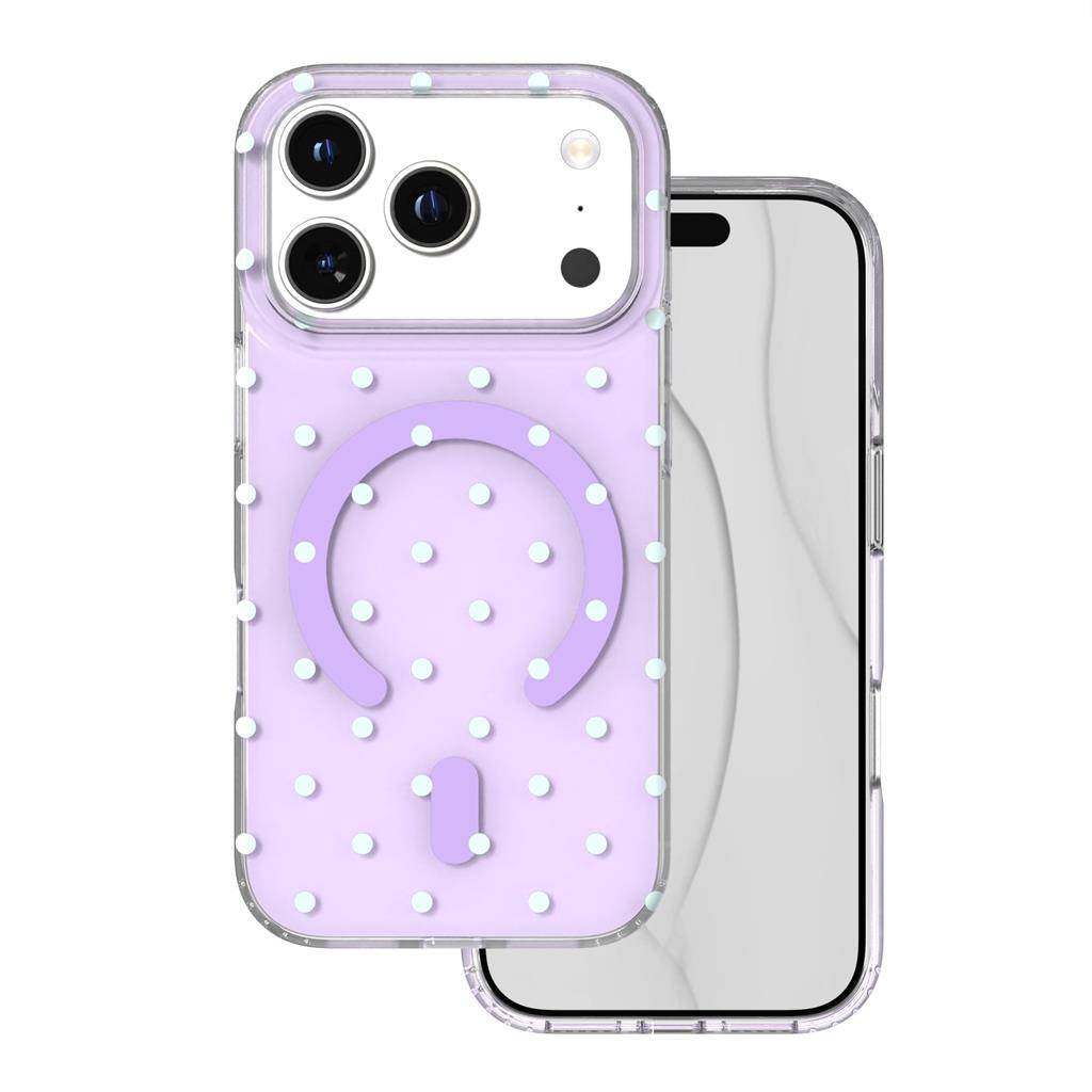 Apple iPhone 17 Pro / Apple iPhone 18 Pro Bubble Dots MagSafe hátlap tok (Lila)