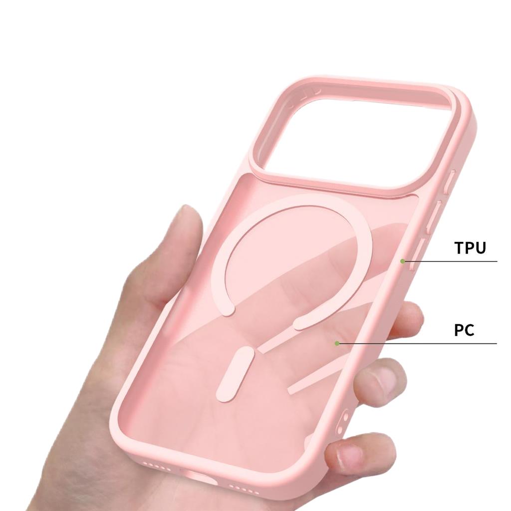 Apple iPhone 17 Pro Max Roar Haptic Button Matte MagSafe hátlap tok (Rózsaszín)