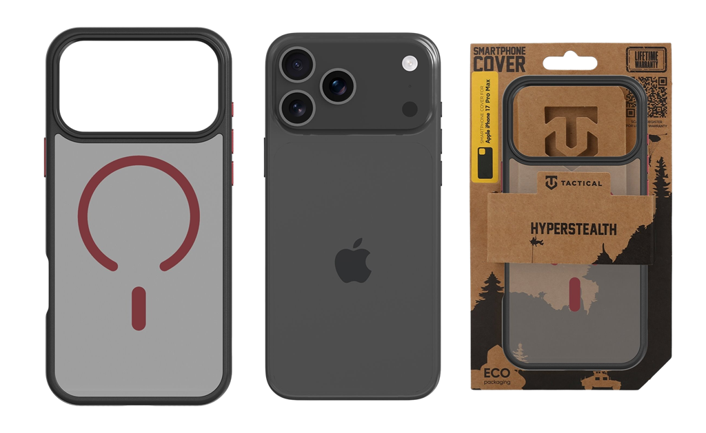 Apple iPhone 17 Pro Max Tactical MagForce Hyperstealth 2.0 hátlap tok (Fekete - Piros)