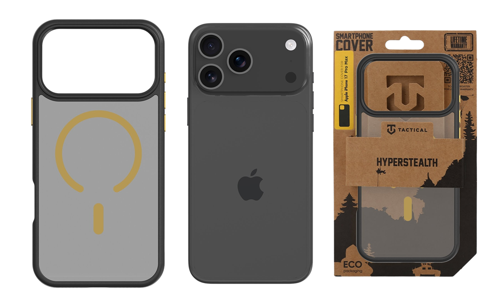 Apple iPhone 17 Pro Max Tactical MagForce Hyperstealth 2.0 hátlap tok (Fekete - Sárga)