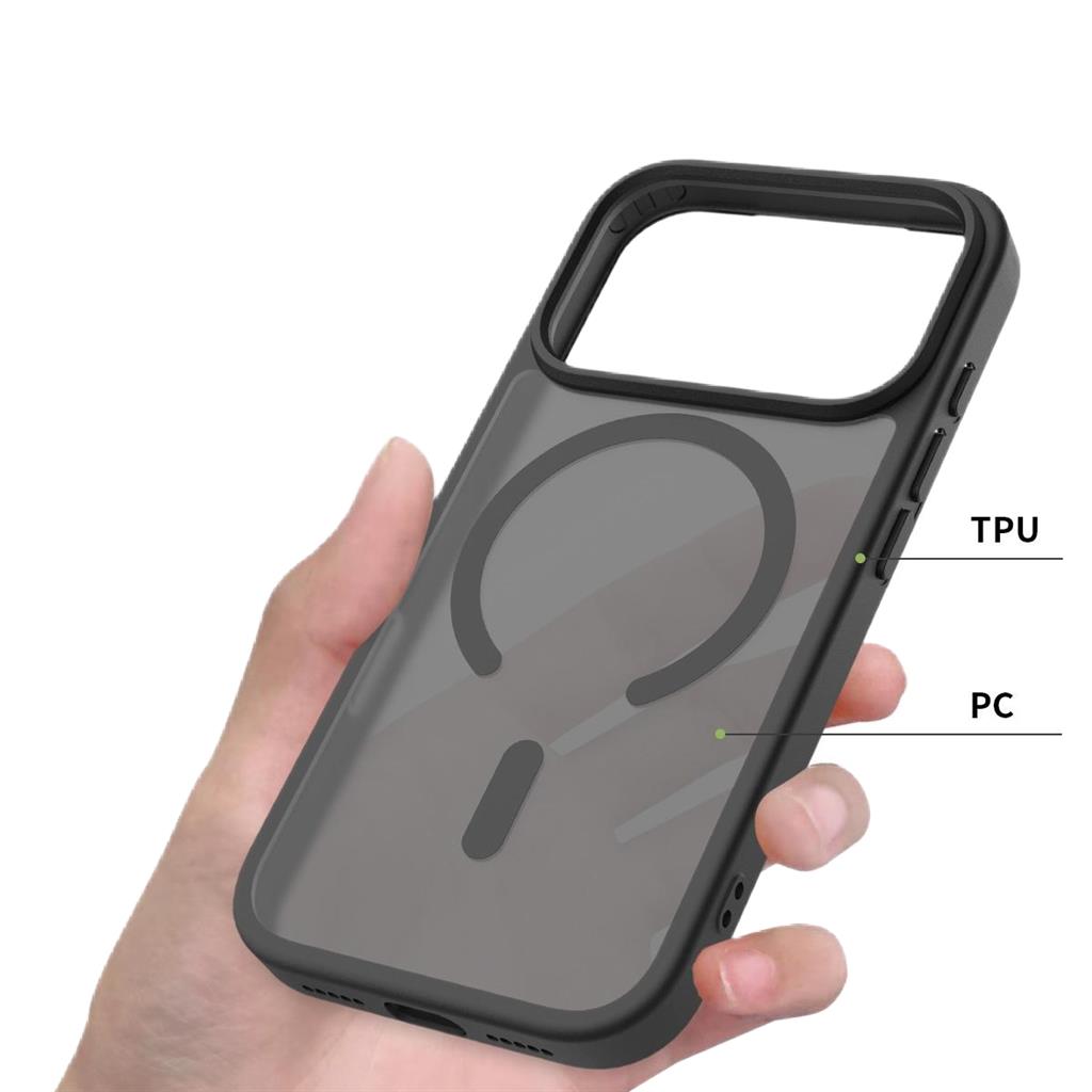 Apple iPhone 17 Pro Roar Haptic Button Matte MagSafe hátlap tok (Fekete)