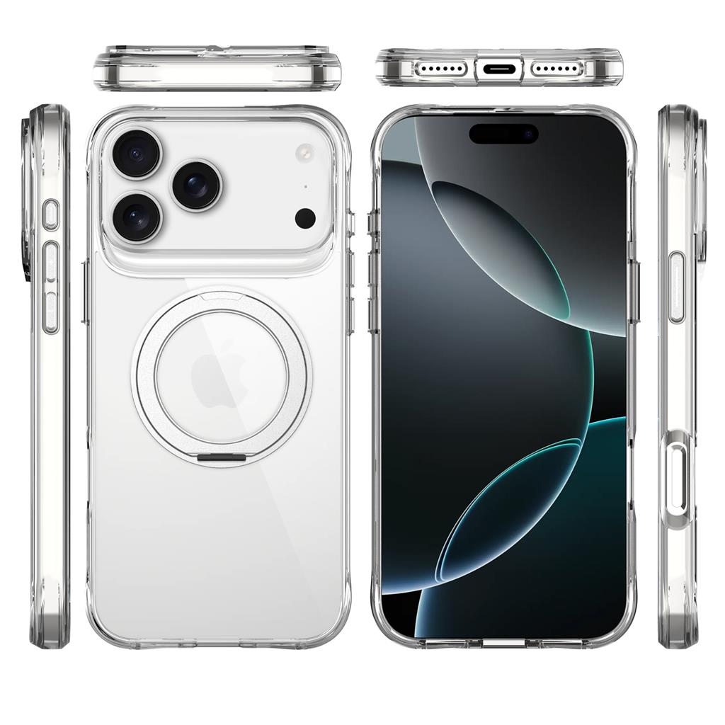 Apple iPhone 17 Pro TOKO Pure MagSafe 360 ring hátlap tok (Ezüst)