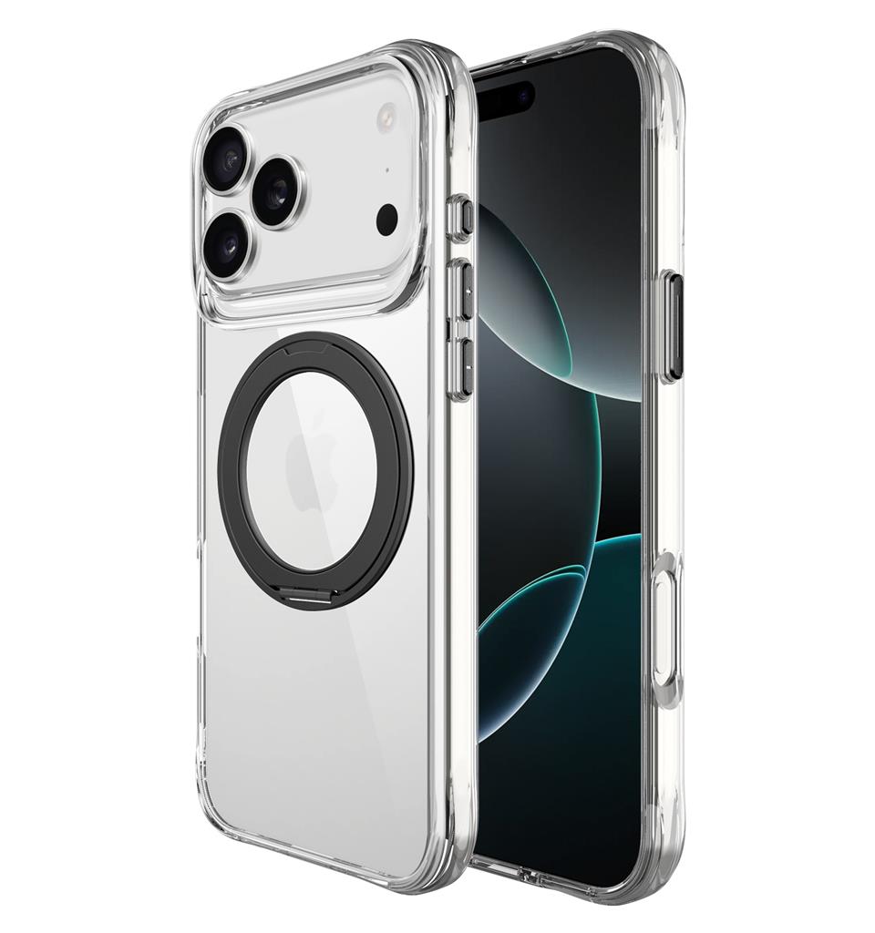 Apple iPhone 17 Pro TOKO Pure MagSafe 360 ring hátlap tok (Fekete)