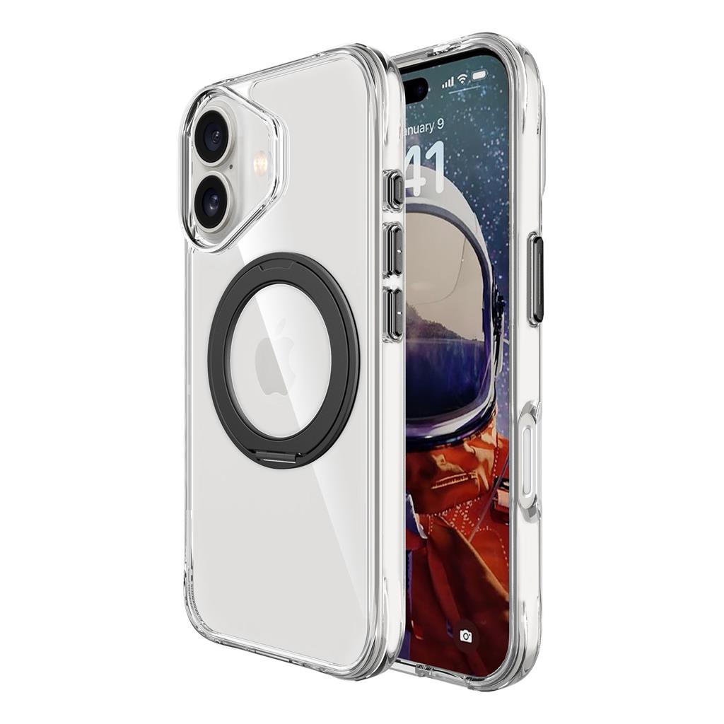 Apple iPhone 17 TOKO Pure MagSafe 360 ring hátlap tok (Fekete)