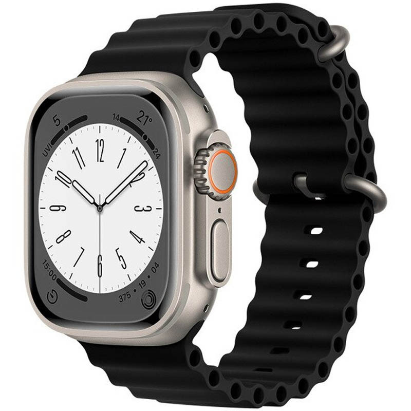 Apple Watch 38mm / Watch 40mm / Watch 41mm HOCO WA12 szilikon szíj fekete