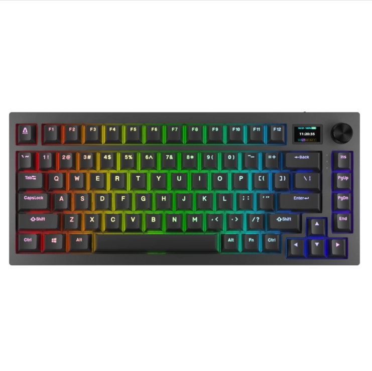 AVAX GM02 PRO 75% Gasket RGB Tri-mode mechanikus billentyűzet (Fekete) - Gateron red kapcsoló