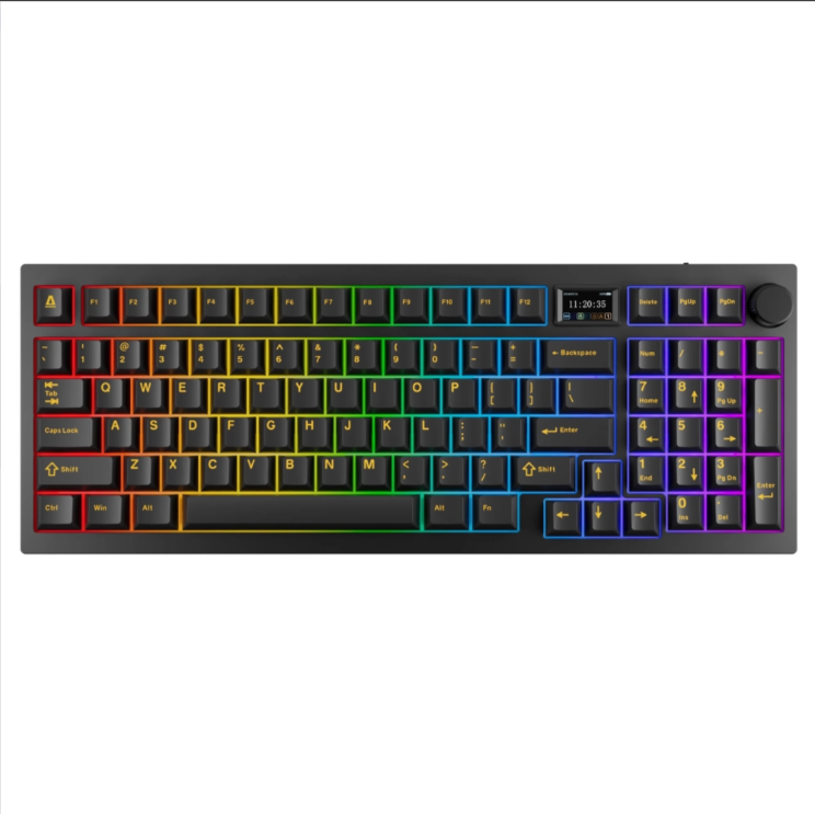 AVAX GM03 PRO 98% Gasket RGB Tri-mode mechanikus billentyűzet (Fekete) - Gateron yellow kapcsoló