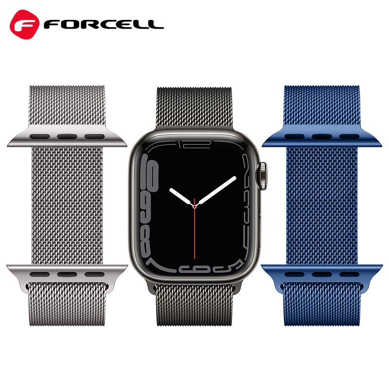 Forcell F-Design FA03 mágneses acél szíj Apple Watch 38 / 40 / 41 mm (Kék)