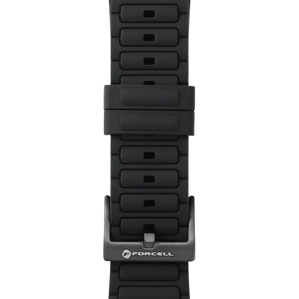 Forcell F-Design FA06 szilikon szíj Apple Watch 42 / 44 / 45 / 49 mm (Fekete)