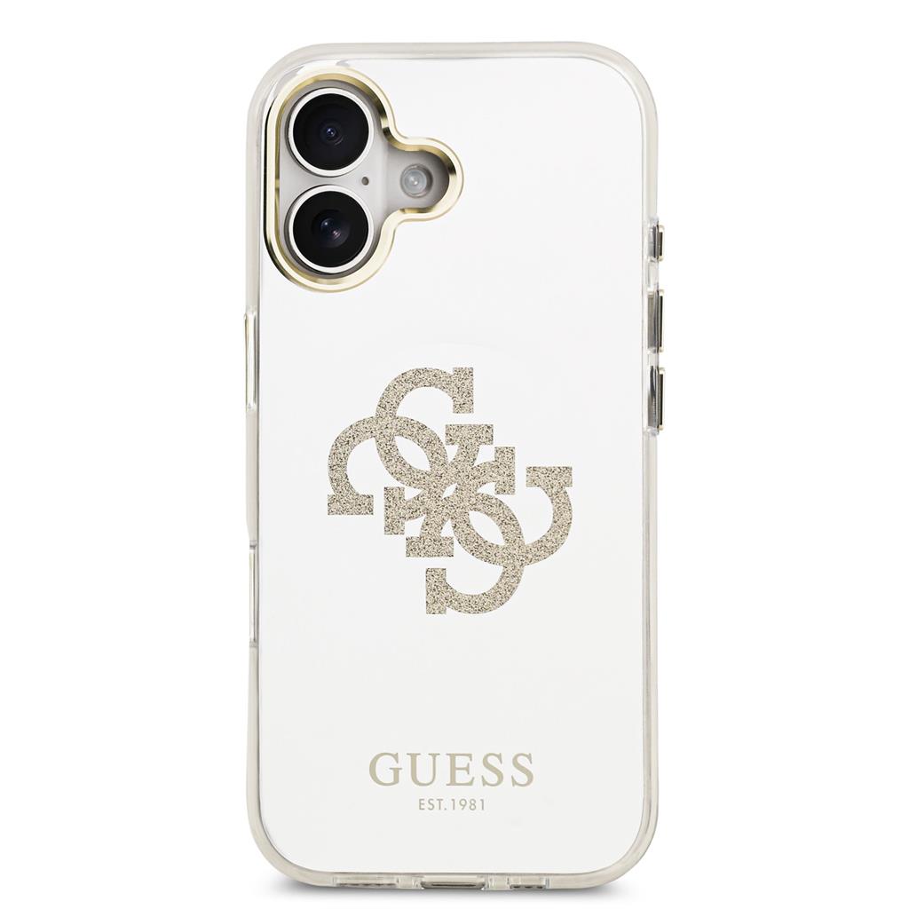 Guess PC/TPU Mirror 4G Glitter Logo MagSafe iPhone 17 (Arany)