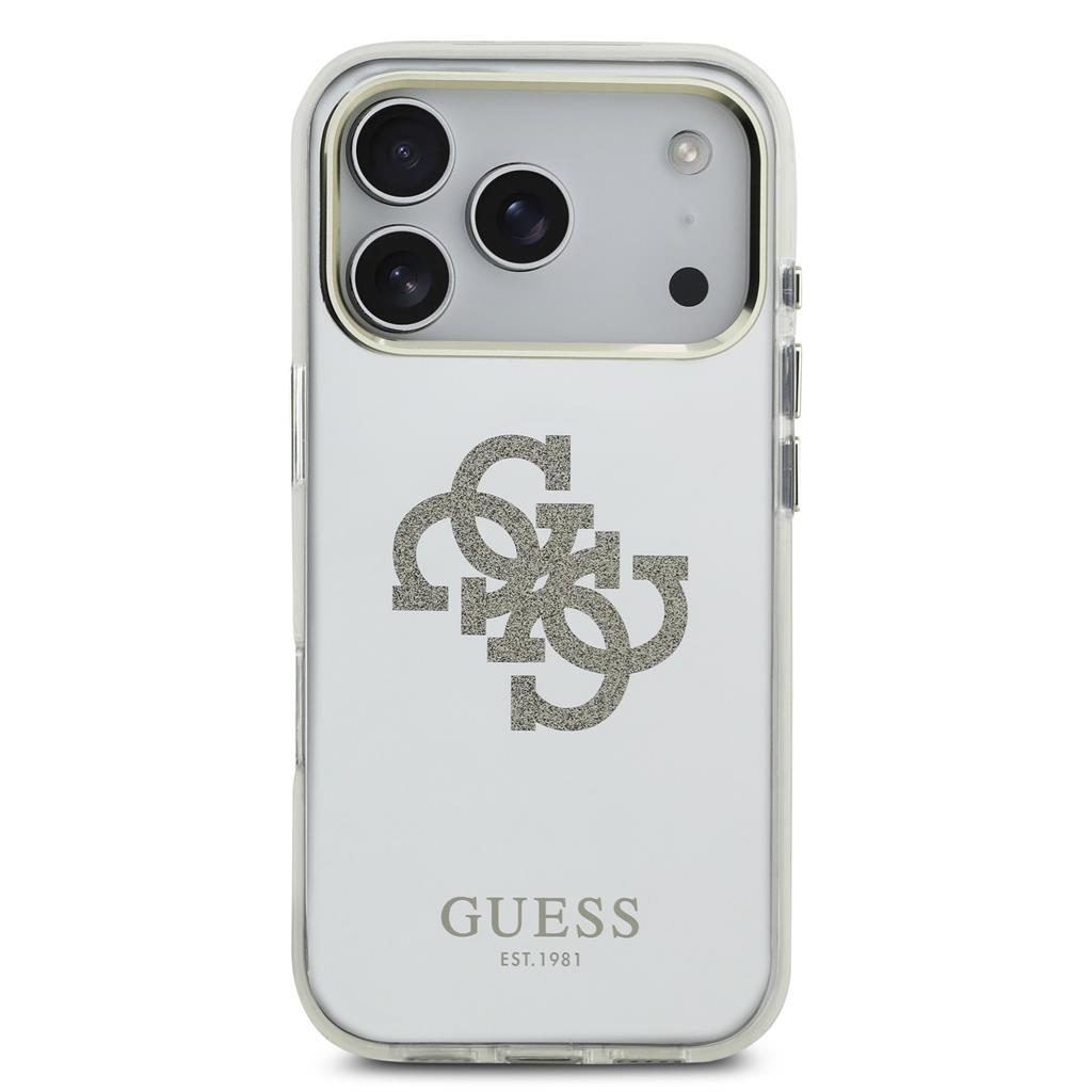 Guess PC/TPU Mirror 4G Glitter Logo MagSafe iPhone 17 Pro Max (Arany)